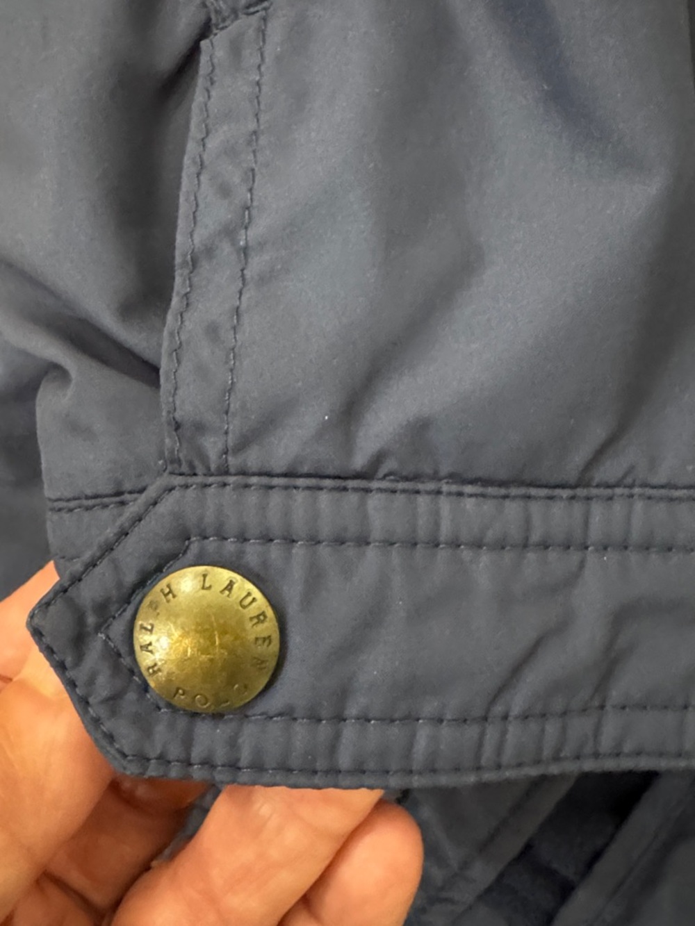 Ralph Lauren Navy Hooded Rain Lined Jacket with Red Pony sz6 - Picture 4 of 4